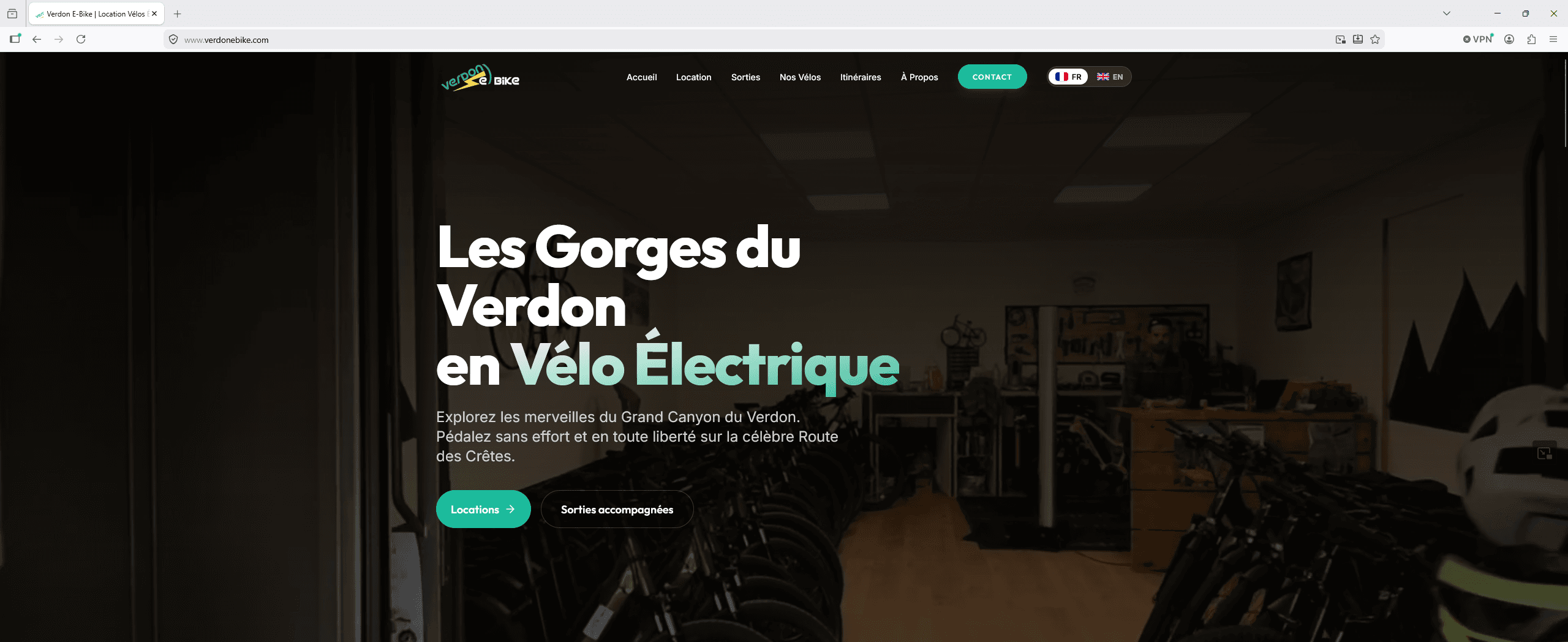 Projet web Verdon E-Bike réalisé dans les Hautes-Alpes