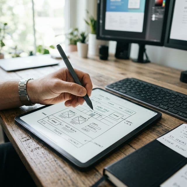 Tablette design wireframe