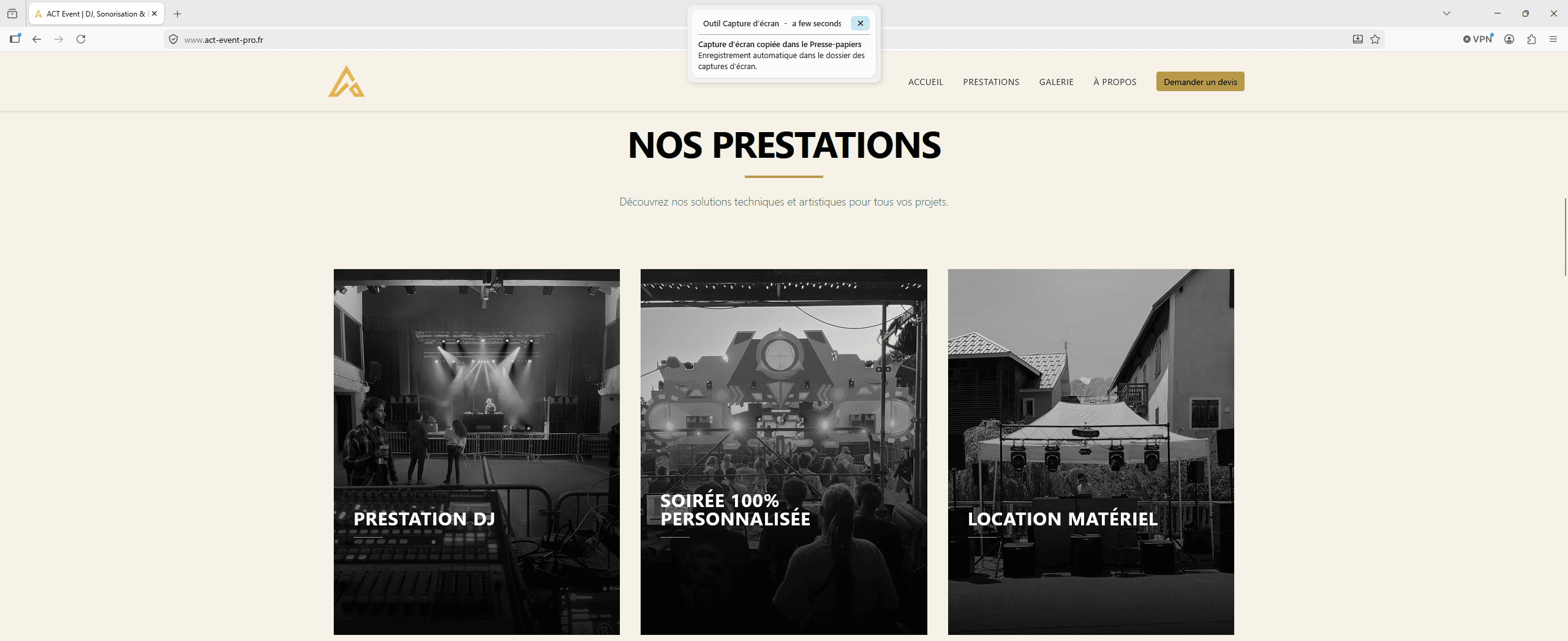 Aperçu ACT Event Pro — 1